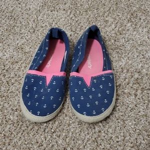 Carter's pink nautical/ anchor shoes